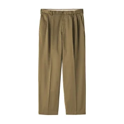 Pantalon Chino à pinces en coton stretch coupe wide homme
