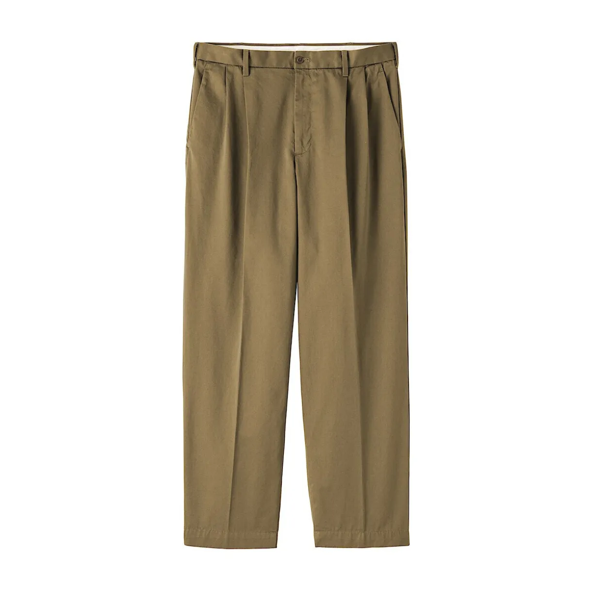 Pantalon Chino à pinces en coton stretch coupe wide homme