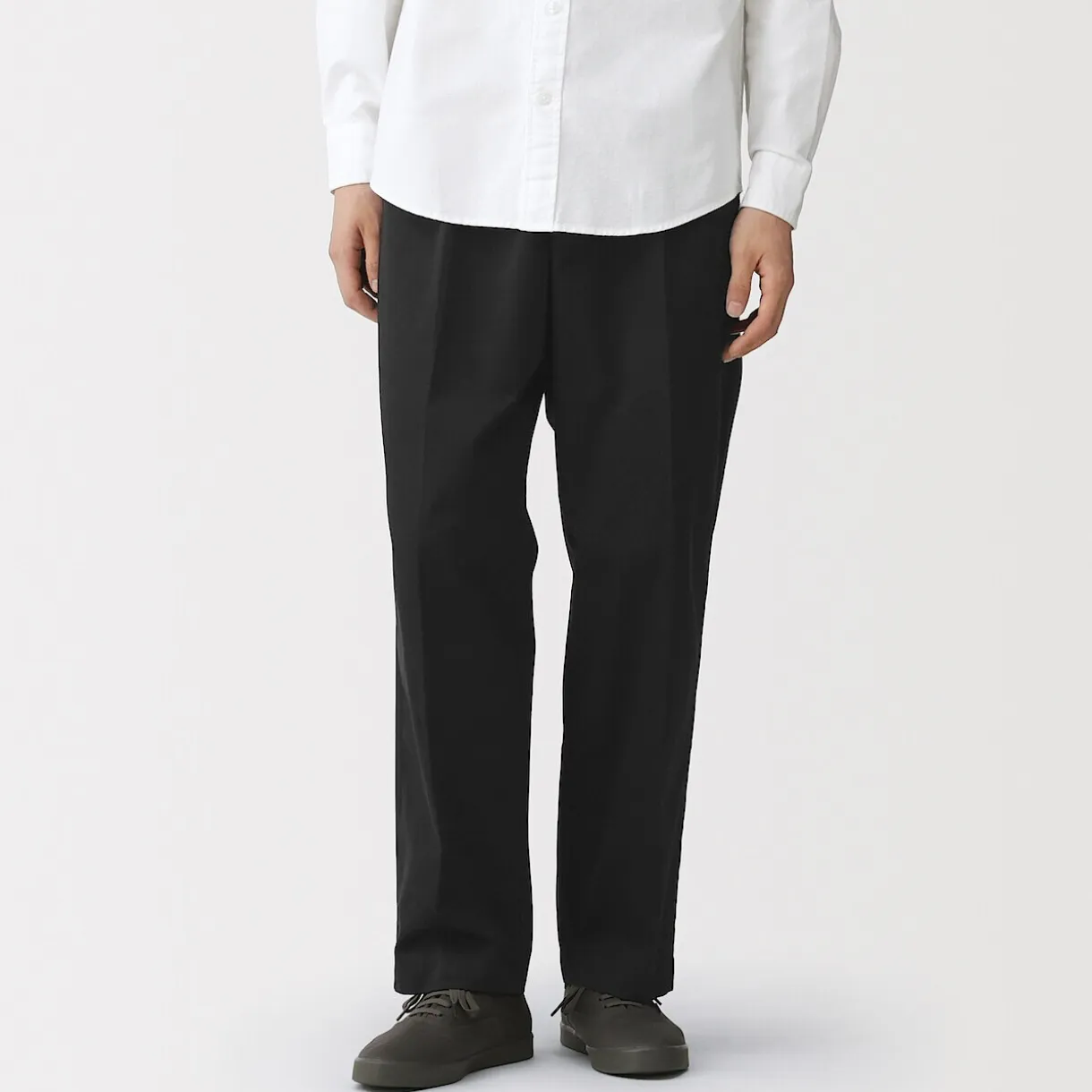 Pantalon Chino à pinces en coton stretch coupe wide homme
