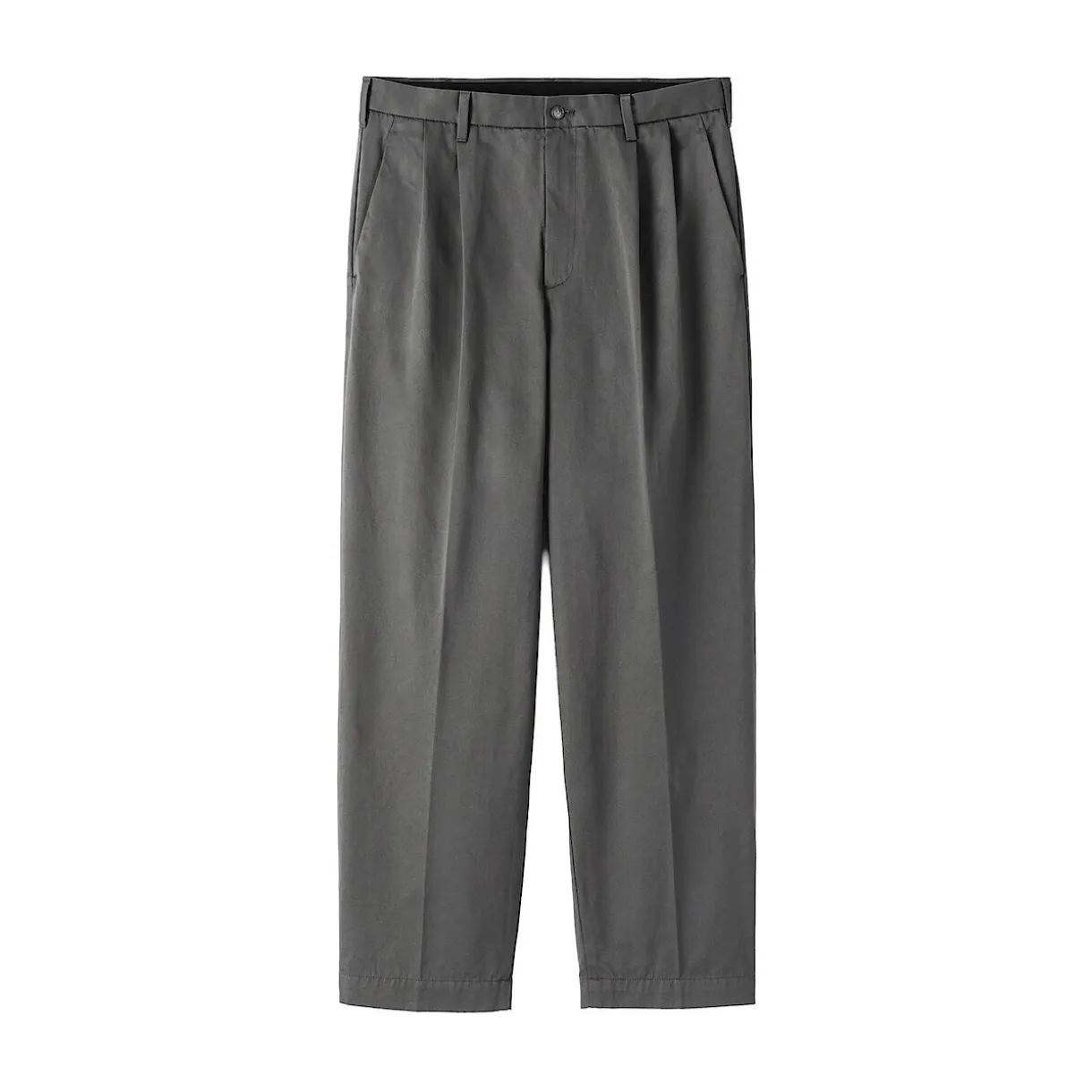 Pantalon Chino à pinces en coton stretch coupe wide homme