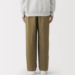 Pantalon Chino à pinces en coton stretch coupe wide homme