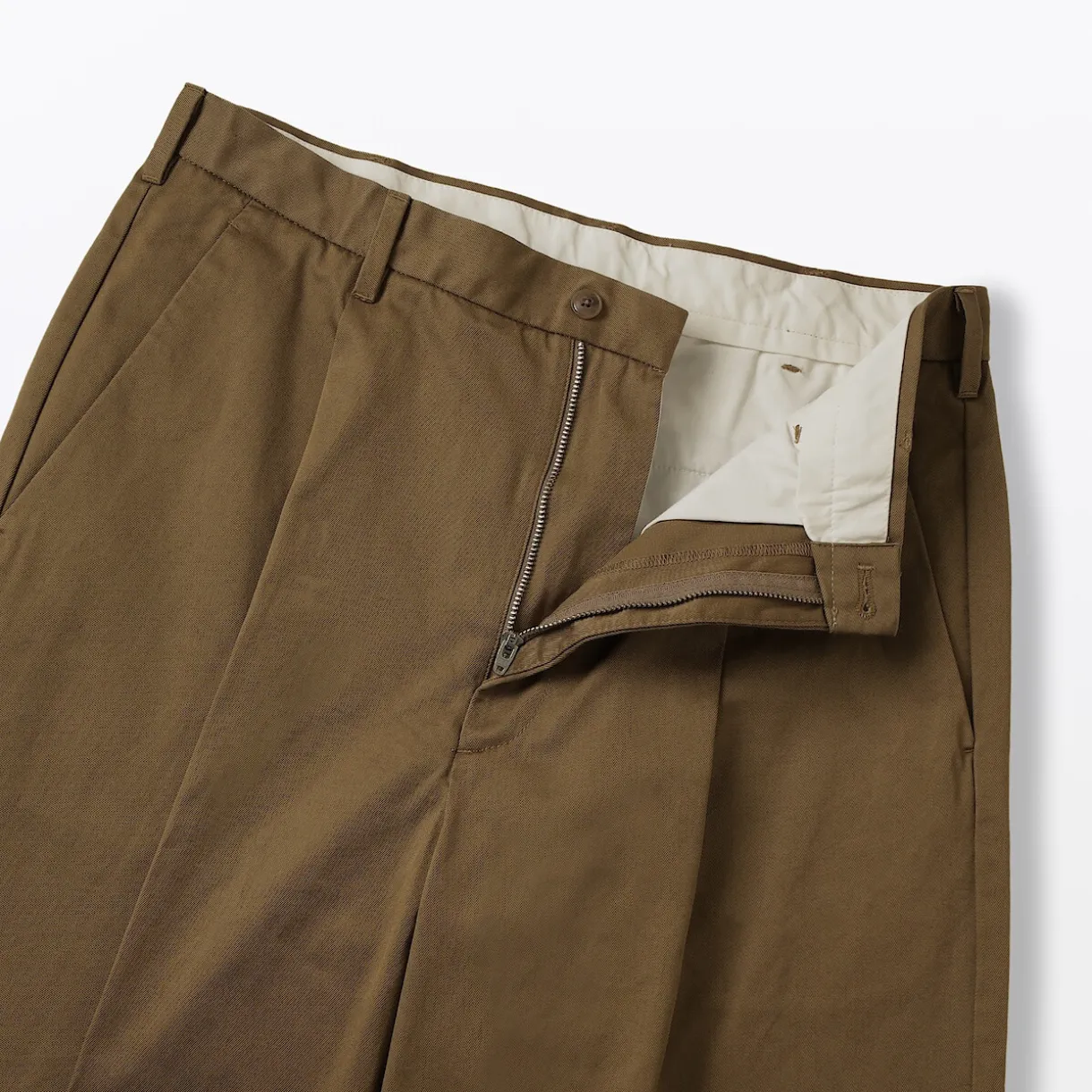 Pantalon Chino à pinces en coton stretch coupe wide homme