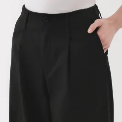 Pantalon chino long à pinces en coton coupe large pour femme