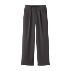 Pantalon chino long à pinces en coton coupe large pour femme