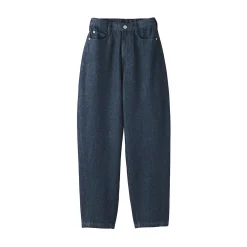 Pantalon coupe cocon en denim et kapok mélangé pour femme