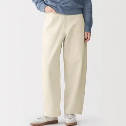 Pantalon coupe cocon en denim et kapok mélangé pour femme