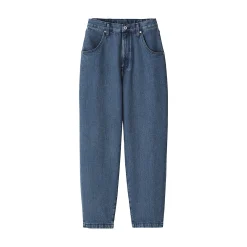 Pantalon coupe cocon en denim et kapok mélangé pour femme
