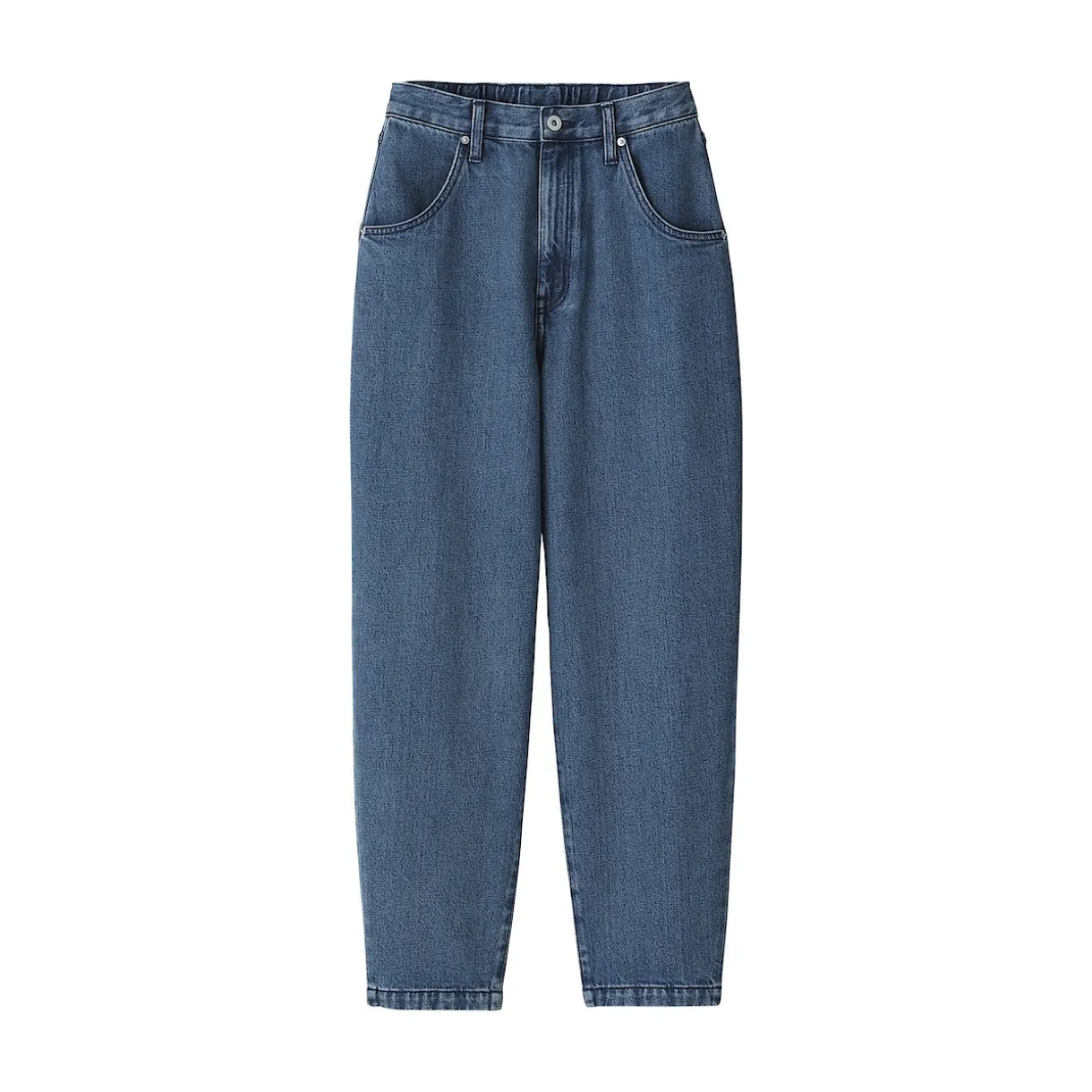 Pantalon coupe cocon en denim et kapok mélangé pour femme
