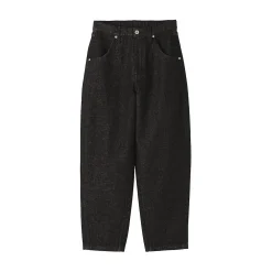 Pantalon coupe cocon en denim et kapok mélangé pour femme