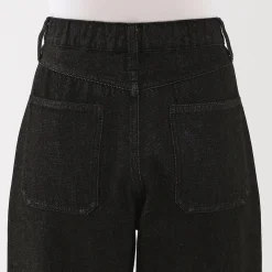 Pantalon coupe cocon en denim et kapok mélangé pour femme