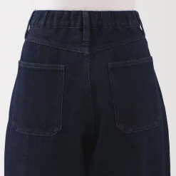 Pantalon coupe cocon en denim et kapok mélangé pour femme