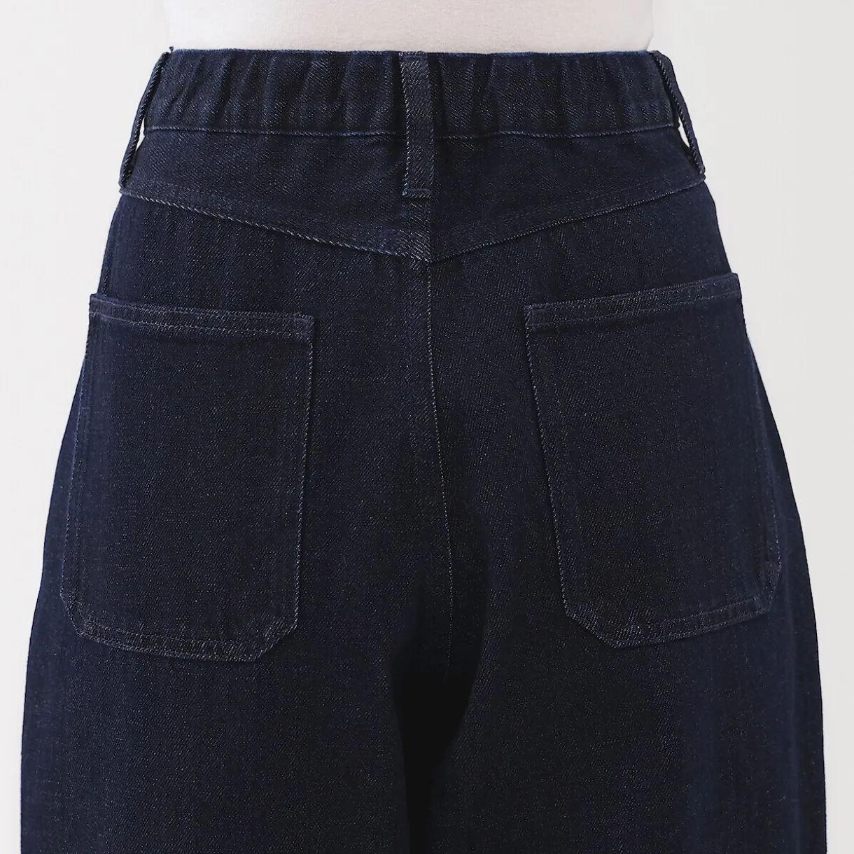 Pantalon coupe cocon en denim et kapok mélangé pour femme