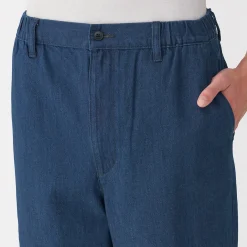 Pantalon coupe confortable en denim lavé pour homme ‐ Indigo