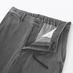 Pantalon coupe large en denim et kapok mélangé pour homme