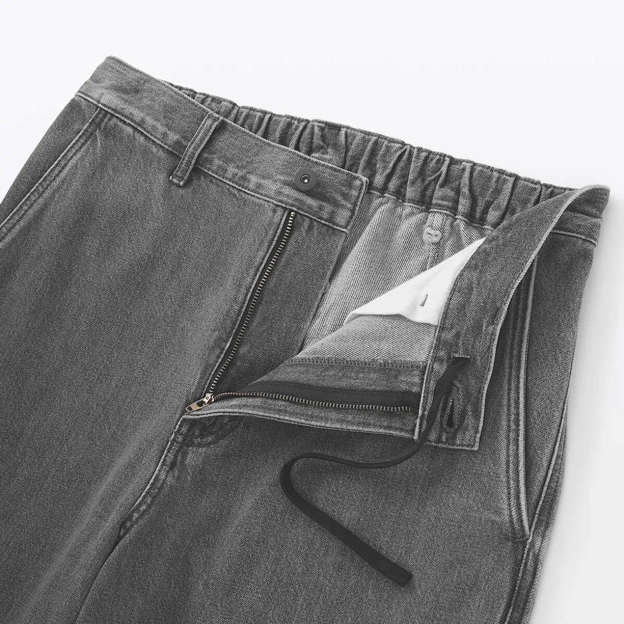 Pantalon coupe large en denim et kapok mélangé pour homme