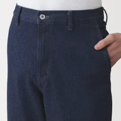 Pantalon coupe large en denim et kapok mélangé pour homme