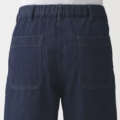 Pantalon coupe large en denim et kapok mélangé pour homme