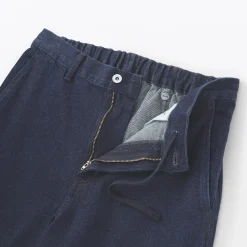 Pantalon coupe large en denim et kapok mélangé pour homme