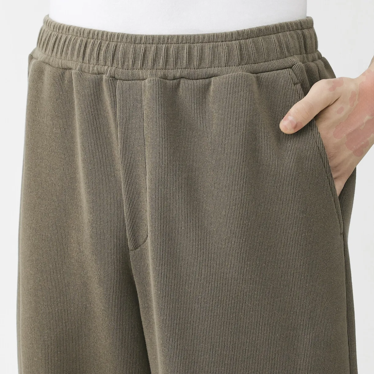 Pantalon de jogging à ourlet ouvert et à double tricot pour homme