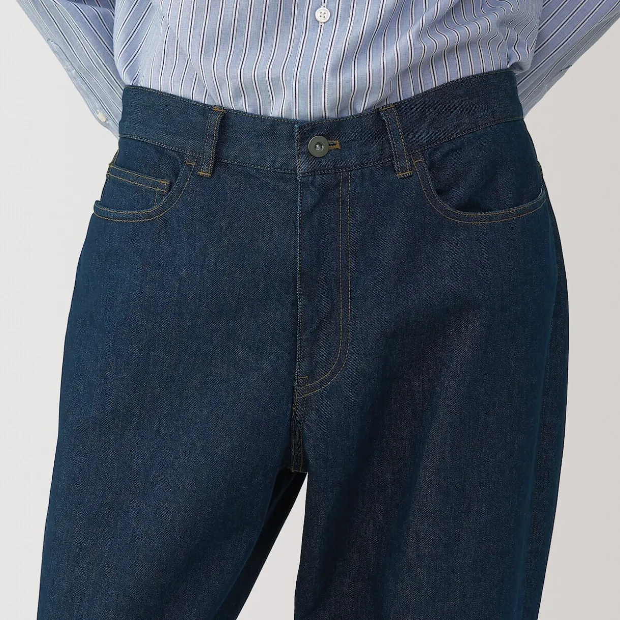 Pantalon en denim en mélange de fibres Washi pour homme