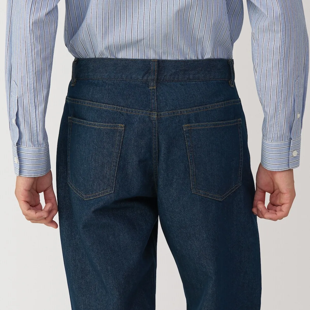 Pantalon en denim en mélange de fibres Washi pour homme