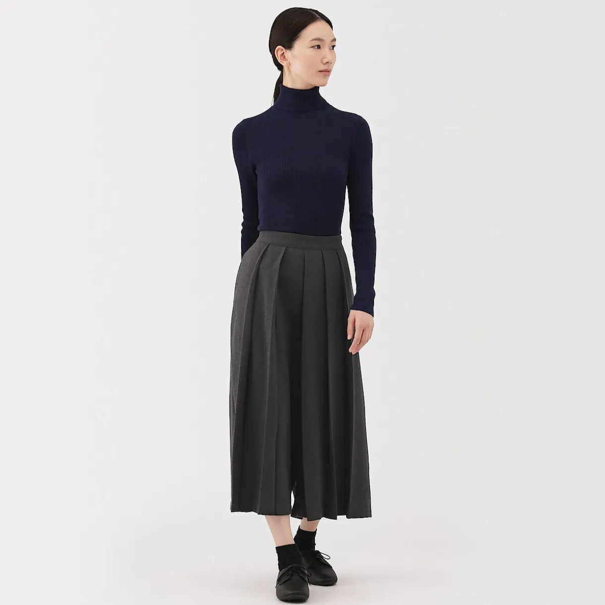Pantalon hakama unisexe en mélange de laine brossée
