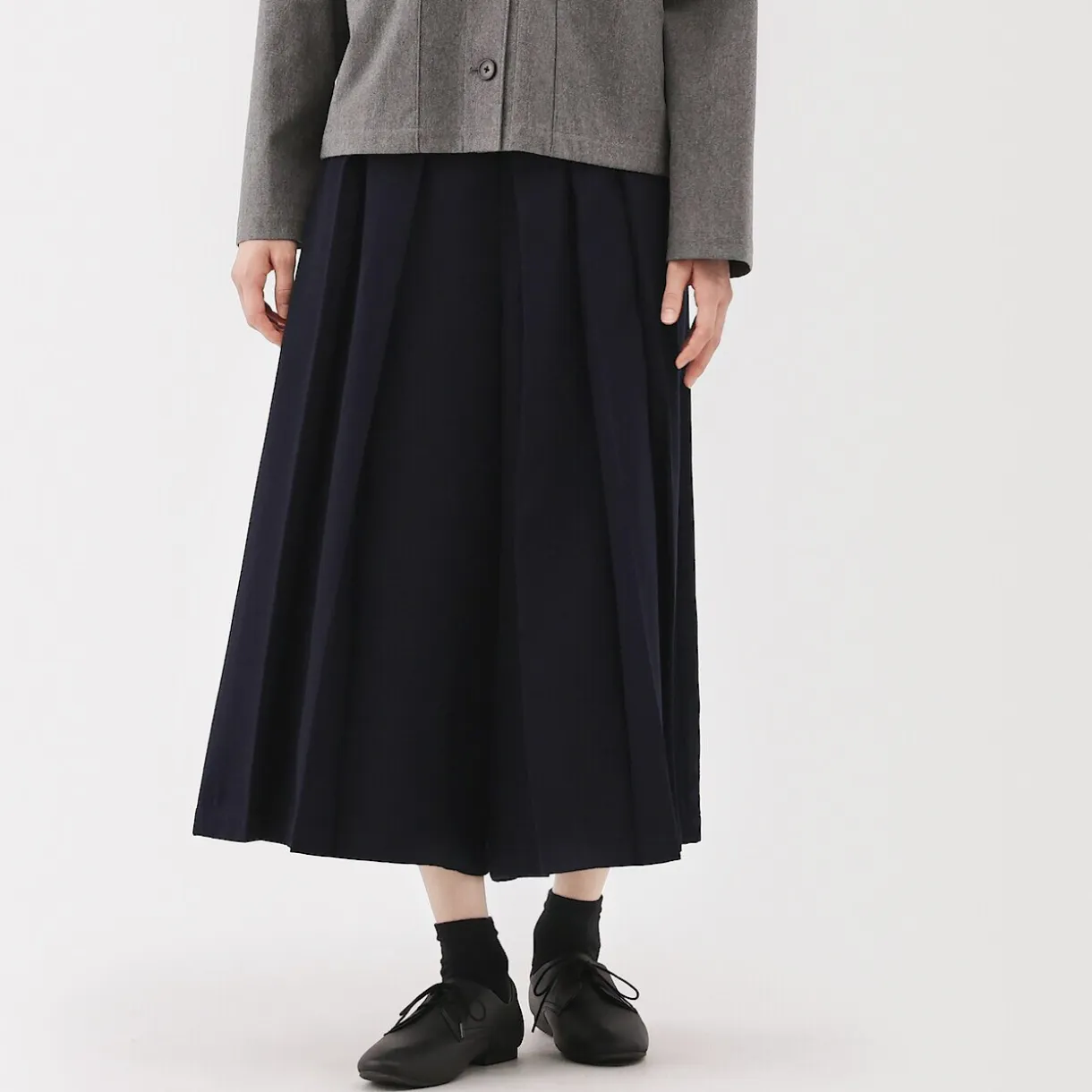 Pantalon hakama unisexe en mélange de laine brossée