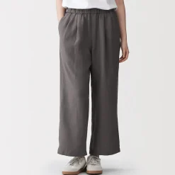 Pantalon large en lin lavé pour femme