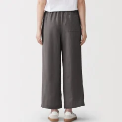 Pantalon large en lin lavé pour femme