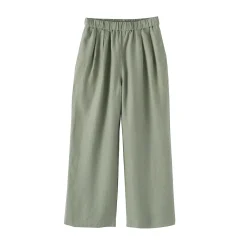 Pantalon large en lin lavé pour femme