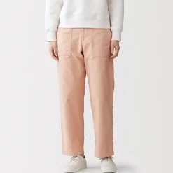 Pantalon longueur cheville en coton délavé pour femme