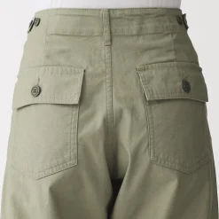 Pantalon longueur cheville en coton délavé pour femme