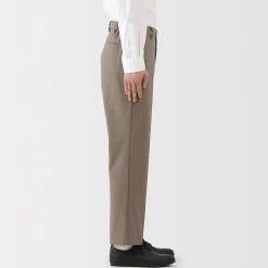 Pantalon plissé ajusté en stretch brossé pour homme