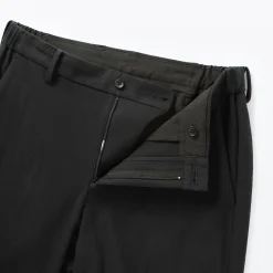 Pantalon plissé ajusté en stretch brossé pour homme