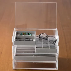 Plateau en velours 2 compartiments L16X P12X H2.5cm