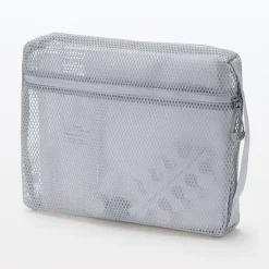 Pochette en maille polyester - Grande, Gris