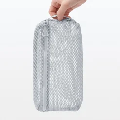 Pochette en maille polyester - Moyenne, Gris