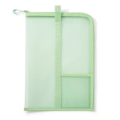 Porte-documents en nylon maillé avec fermeture éclair - A4, Vert