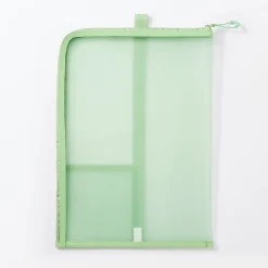 Porte-documents en nylon maillé avec fermeture éclair - A4, Vert