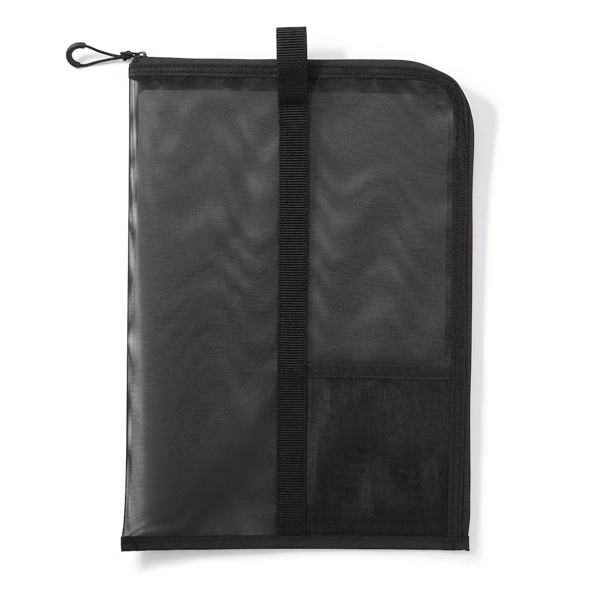 Porte-documents en nylon maillé avec fermeture éclair - A4, Noir