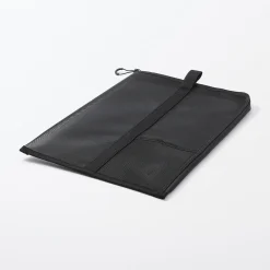 Porte-documents en nylon maillé avec fermeture éclair - A4, Noir