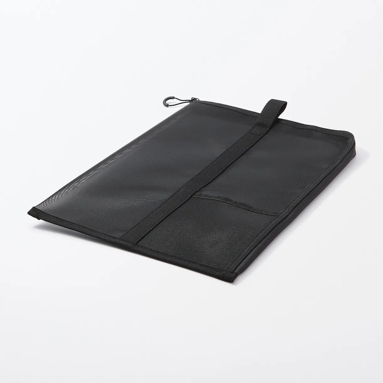 Porte-documents en nylon maillé avec fermeture éclair - A4, Noir