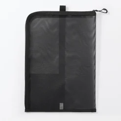 Porte-documents en nylon maillé avec fermeture éclair - A4, Noir