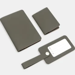 Portefeuille de voyage en cuir recyclé - Kaki