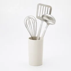 Porte‐ustensiles en porcelaine beige