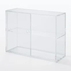 Présentoir en acrylique avec portes coulissantes L25.2X P8.4X H18.4cm