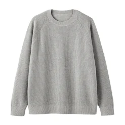 Pull à col ras du cou en tricot gaufré de coton mélangé pour homme