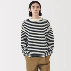 Pull à col rond en laine des Andes à grosses mailles pour homme