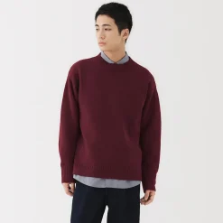 Pull à col rond en laine des Andes à grosses mailles pour homme