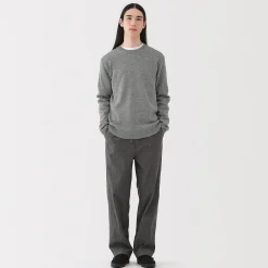 Pull à col rond en laine tricot moyen pour homme